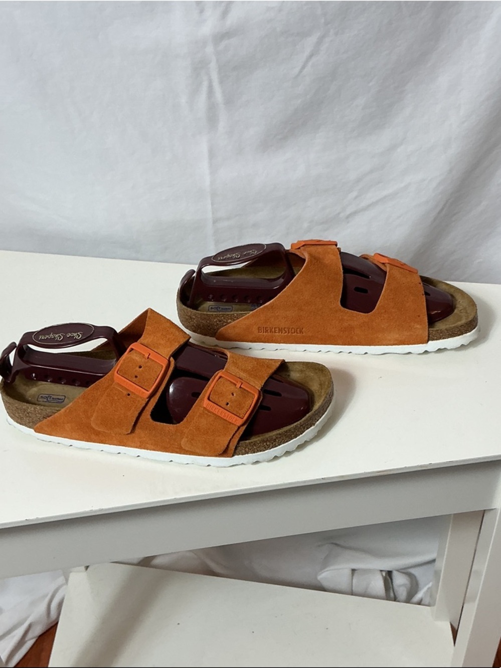 Birkenstock Orange Suede Two-Buckle Sandals - Picture 3 of 9